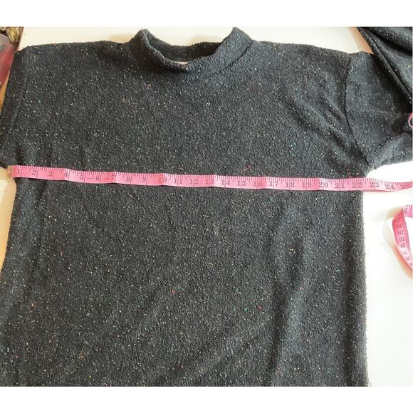 Woolly Threads USA Size Large Black Multi Color Flecks Sweater - Picture 3 of 8